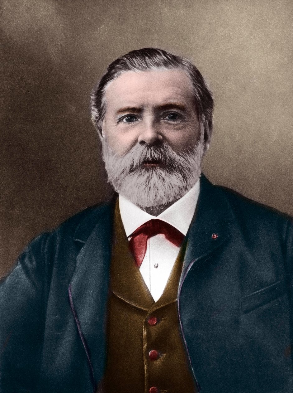 Portræt af Etienne-Jules Marey (1830-1904); engelsk videnskabsmand og kronofotograf; opfinder af sphygmograph og en pioner inden for fotografi og film. Foto af Nadar, Paul (1856-1939). Digital farvelægning. af Paul Nadar