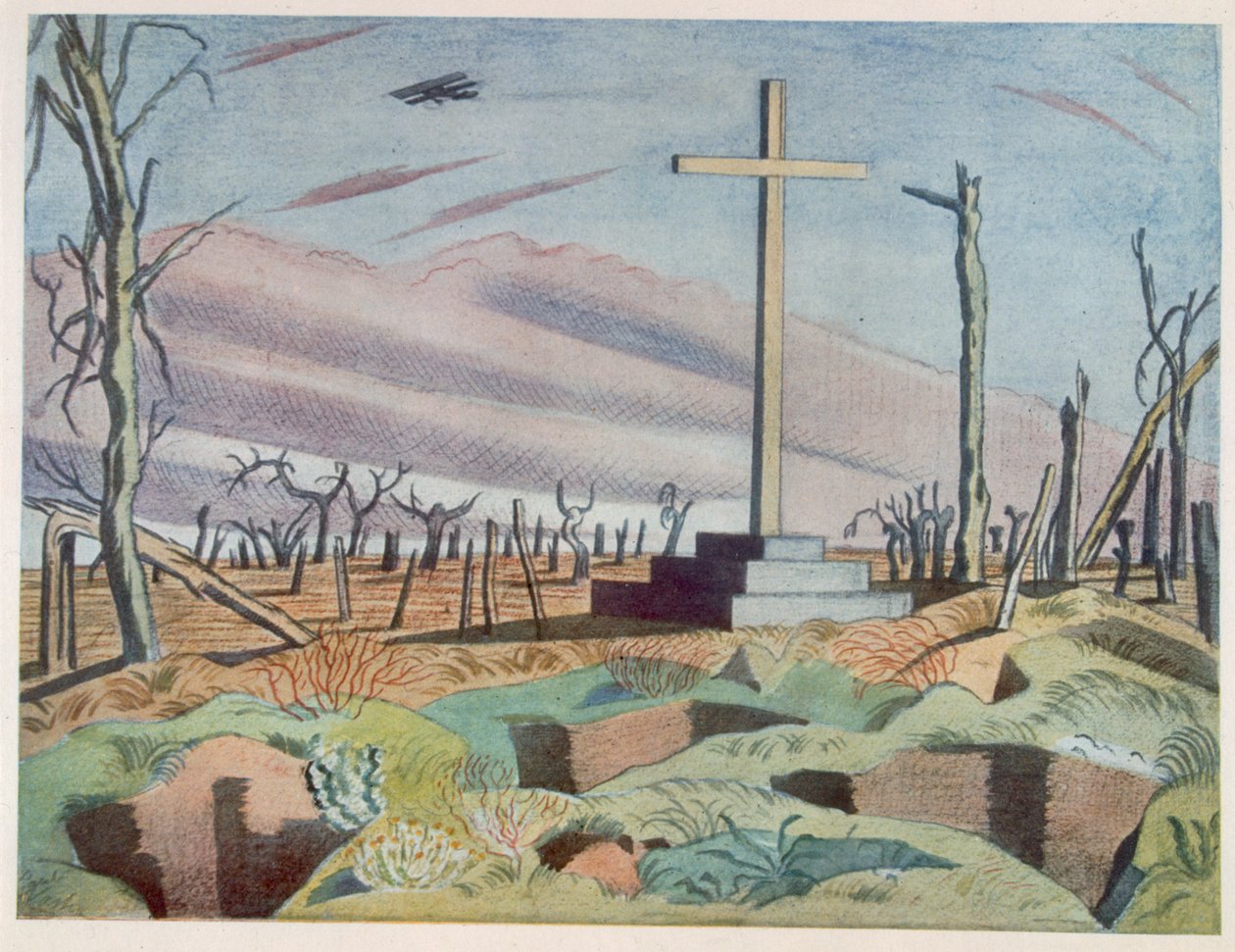 Et canadisk monument, fra britiske kunstnere ved fronten, fortsættelse af vestfronten, tredje del, Paul Nash af Paul Nash