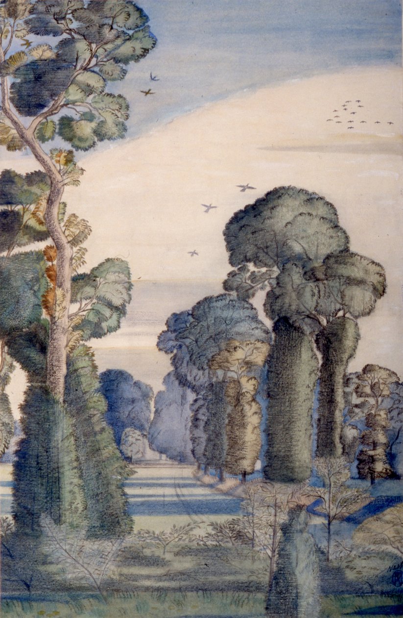 Et landskab ved Wood Lane af Paul Nash