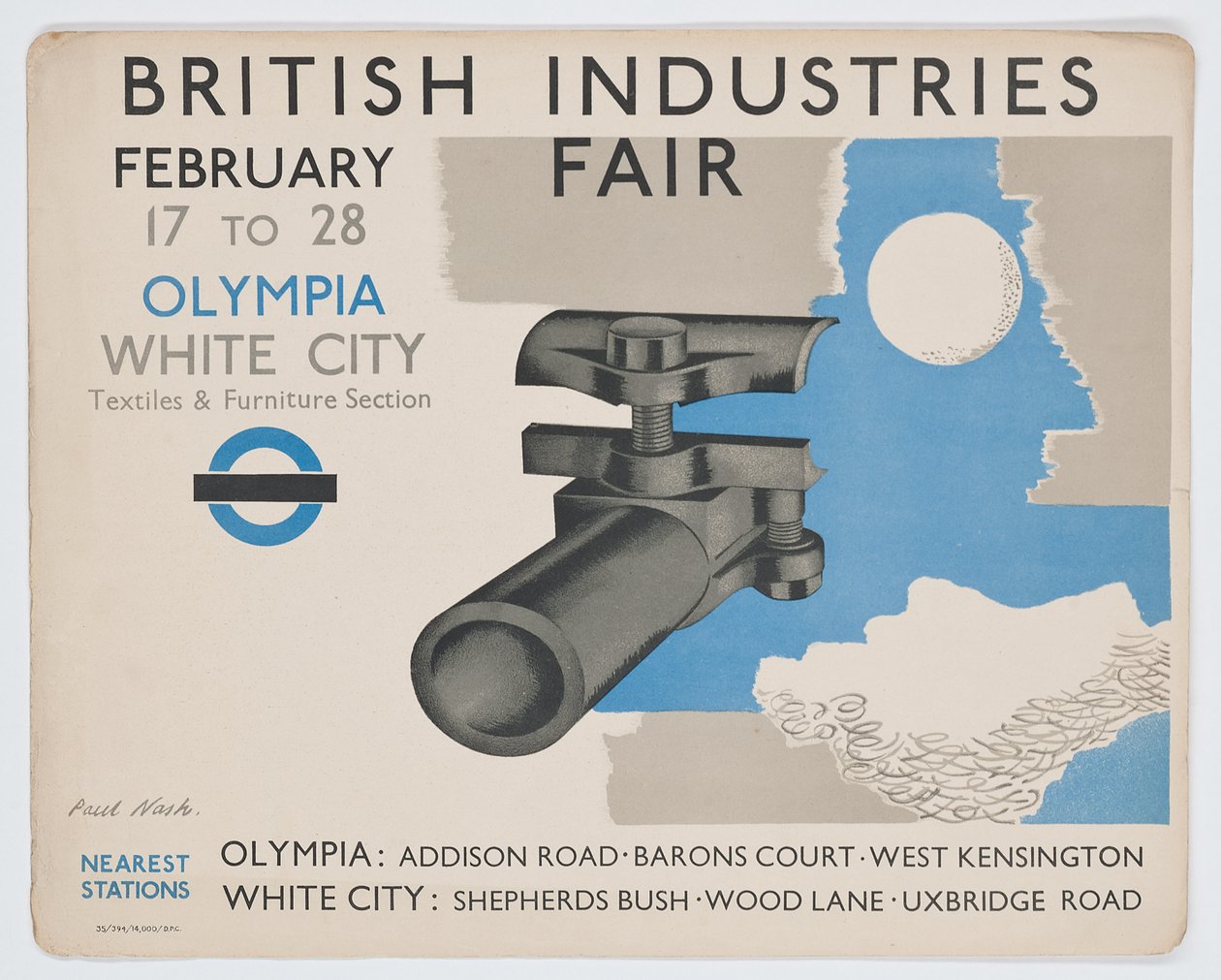 En London Underground-plakat, der reklamerer for British Industries Fair af Paul Nash