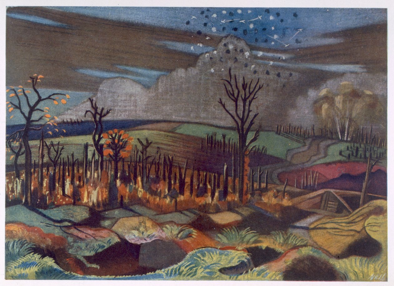 Luftkamp ved Wytschaete, fra britiske kunstnere ved fronten, fortsættelse af vestfronten, tredje del, Paul Nash af Paul Nash