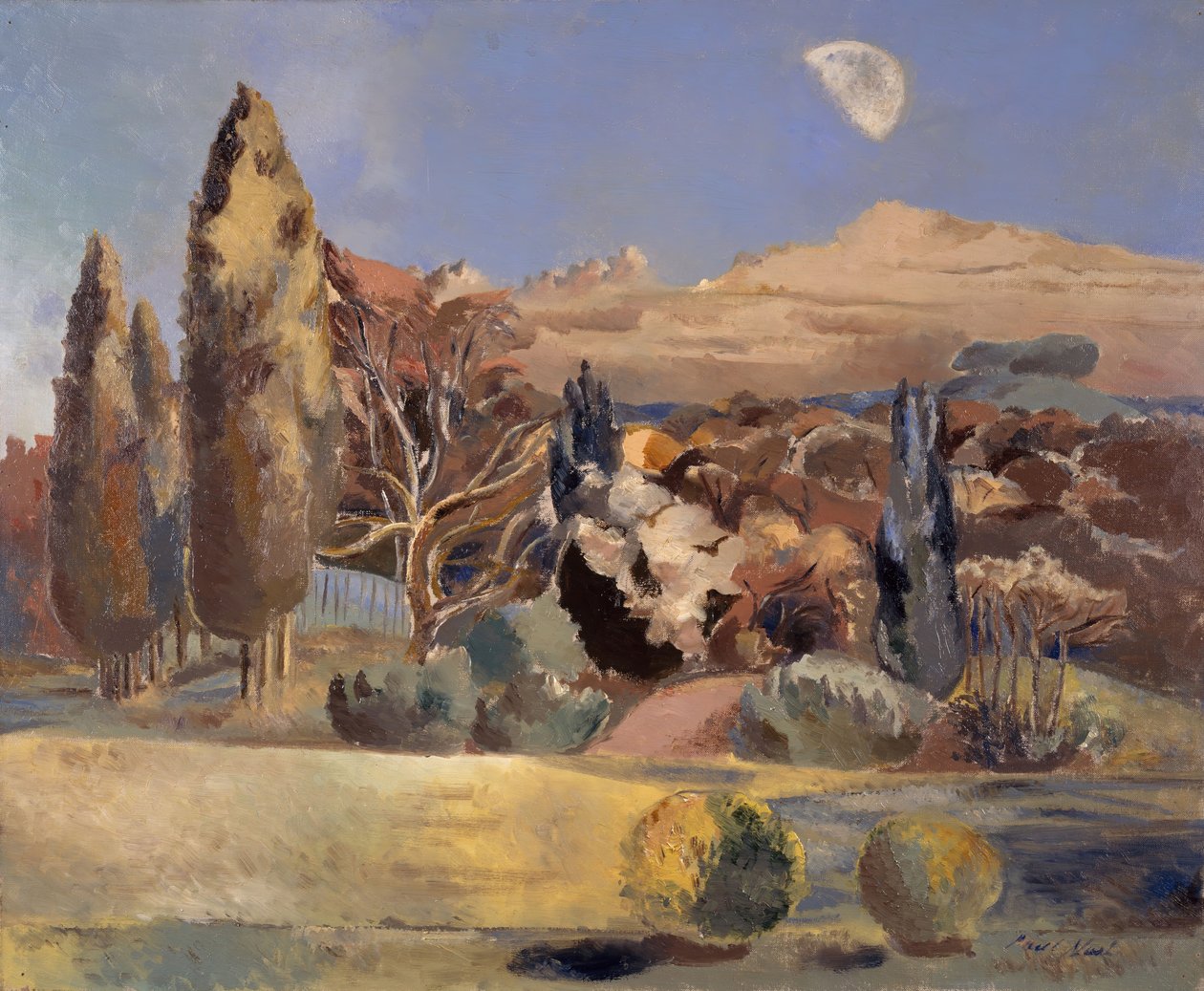 Landskab af månens første kvartal, 1943. af Paul Nash