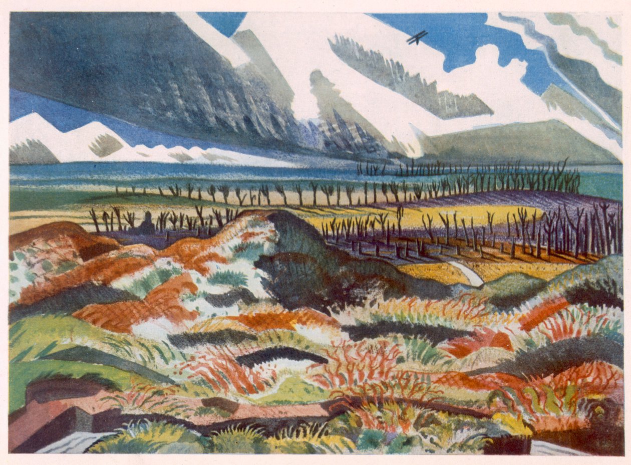 Ruined Country, Vimy, fra britiske kunstnere ved fronten, fortsættelse af vestfronten, tredje del, Paul Nash af Paul Nash