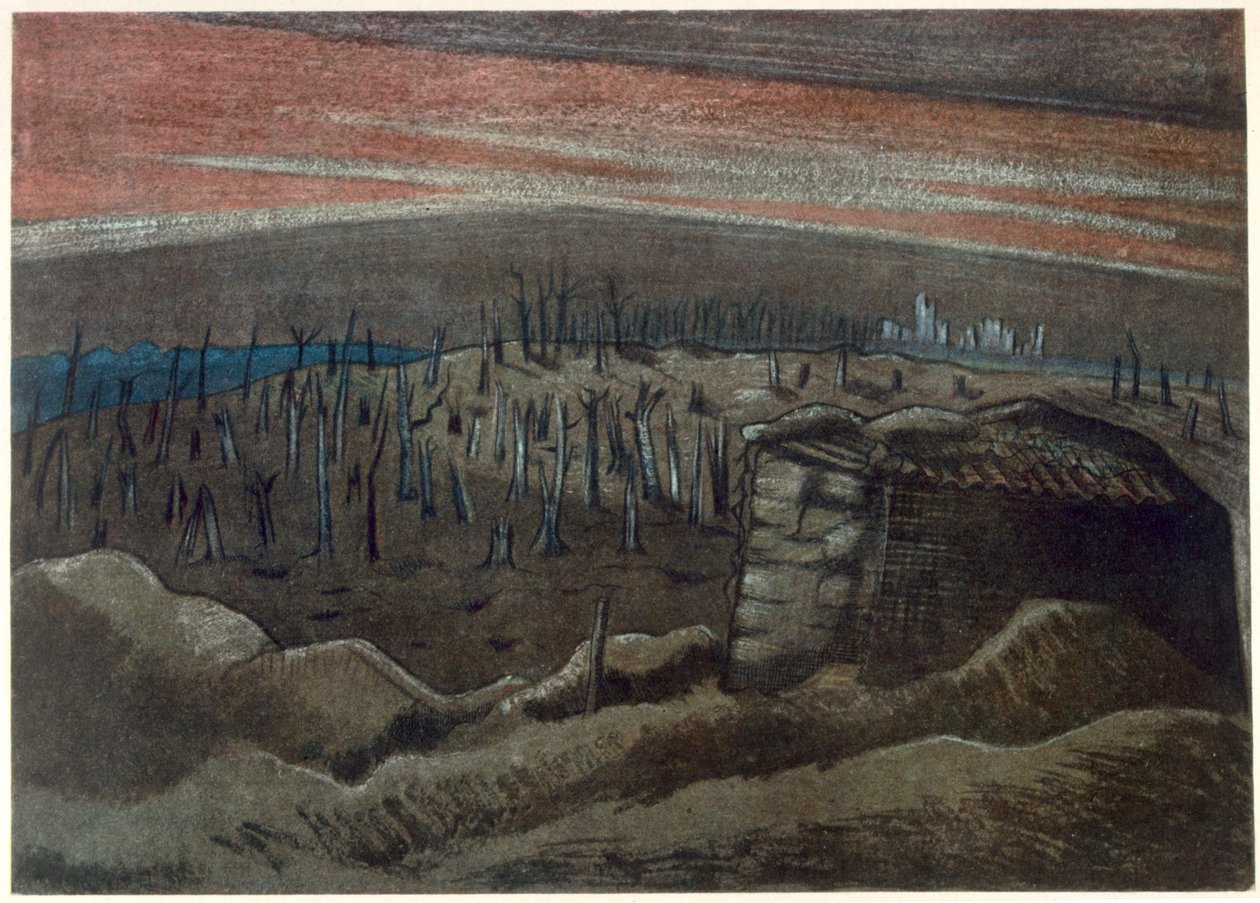 Sanctuary Wood, fra britiske kunstnere ved fronten, fortsættelse af vestfronten, tredje del, Paul Nash af Paul Nash