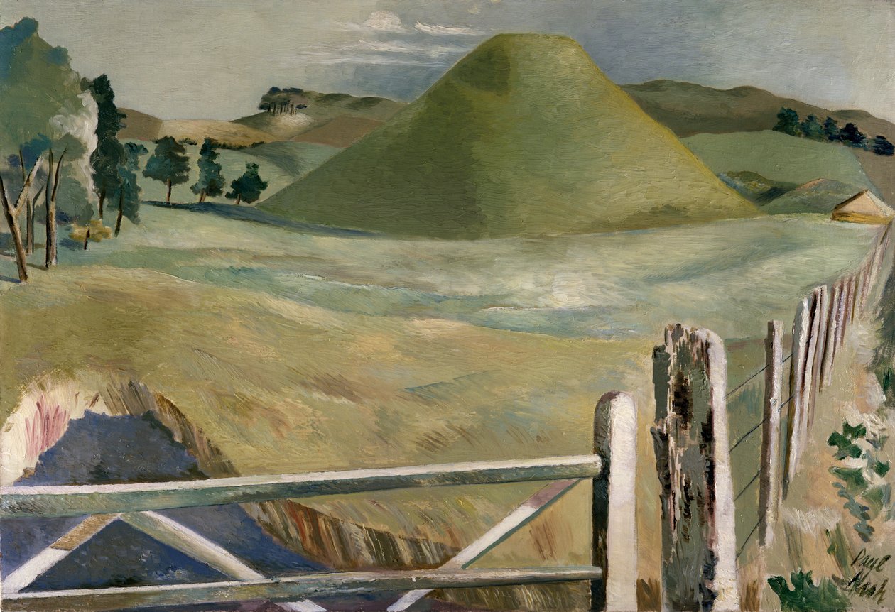 Silbury Hill (olie på lærred) af Paul Nash