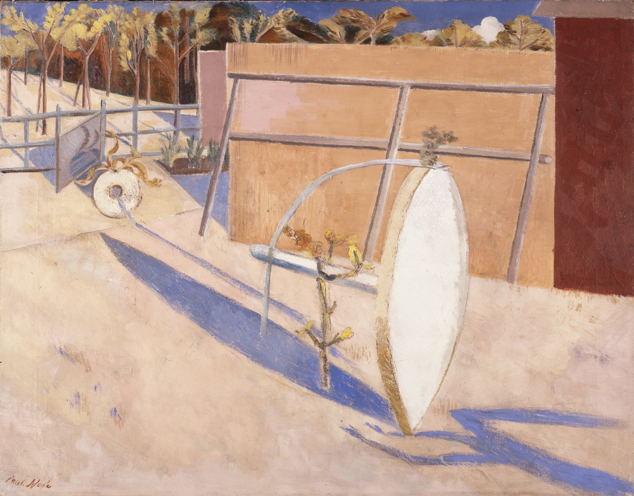 Bueskytten, ca. 1930-42 (olie på lærred) af Paul Nash