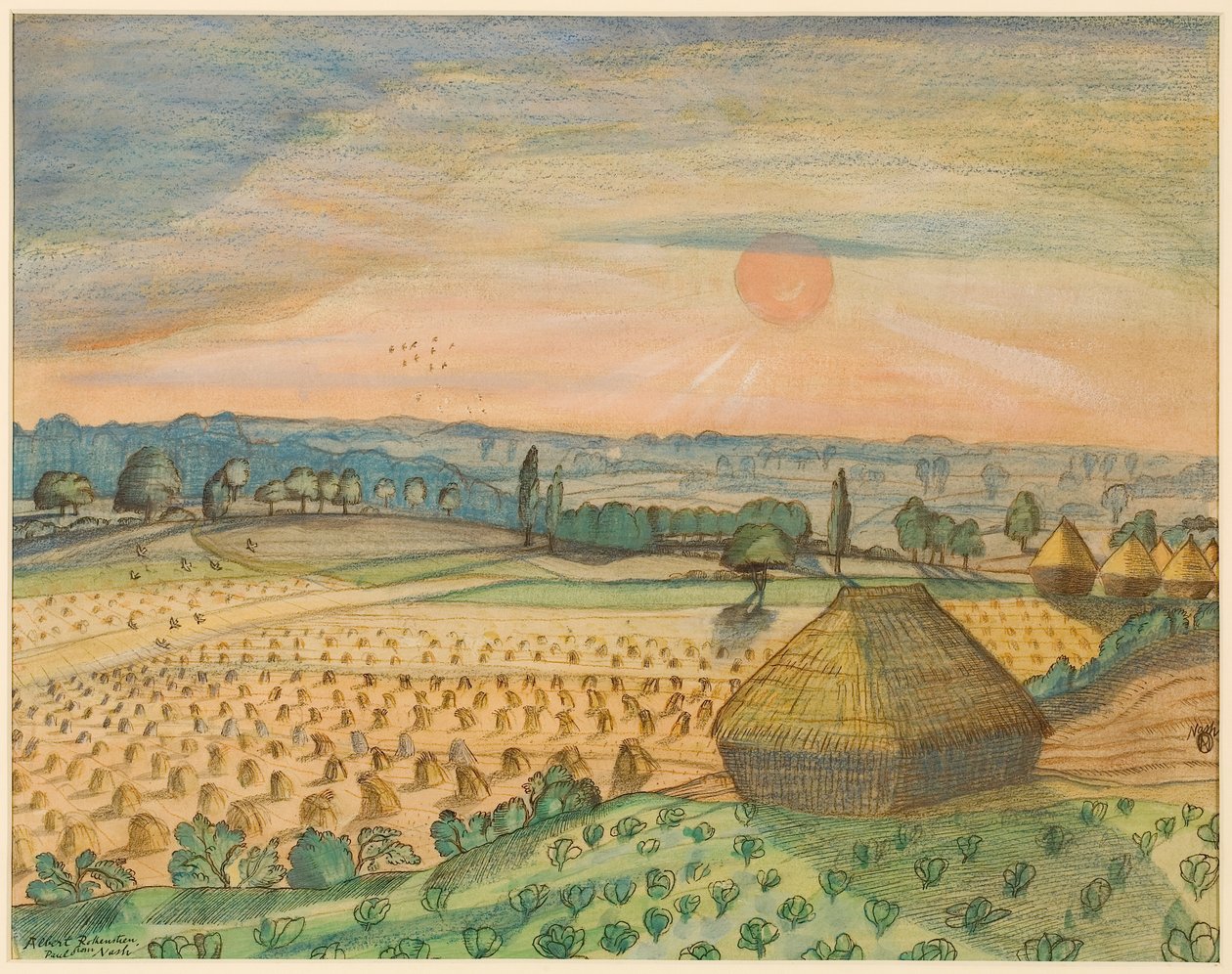 Udsigt fra Wittenham Clumps af Paul Nash