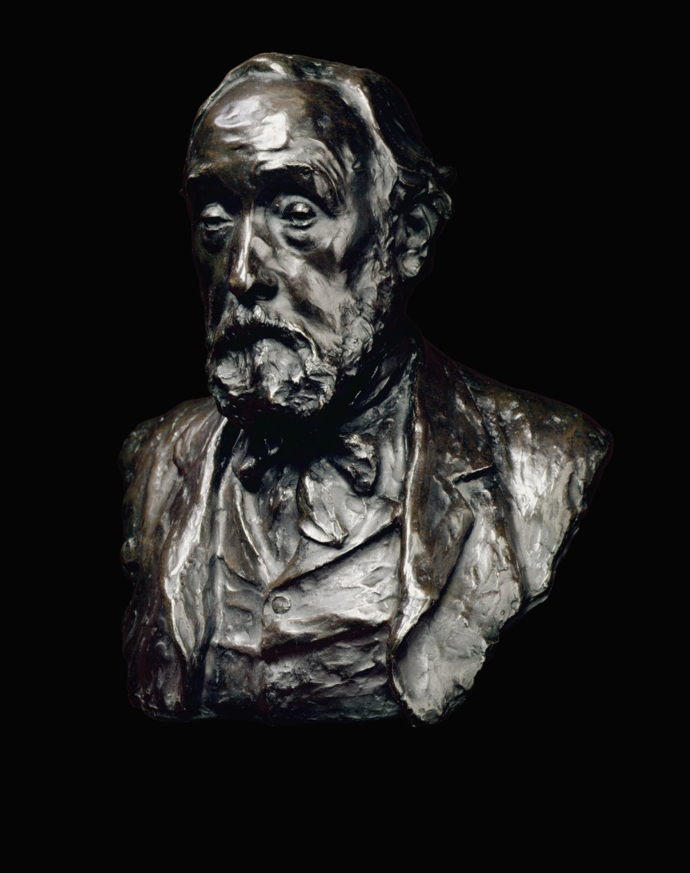 Portræt af Edgar Degas (1834-1917) 1907 (bronze med mørkebrun patina) af Paul Paulin
