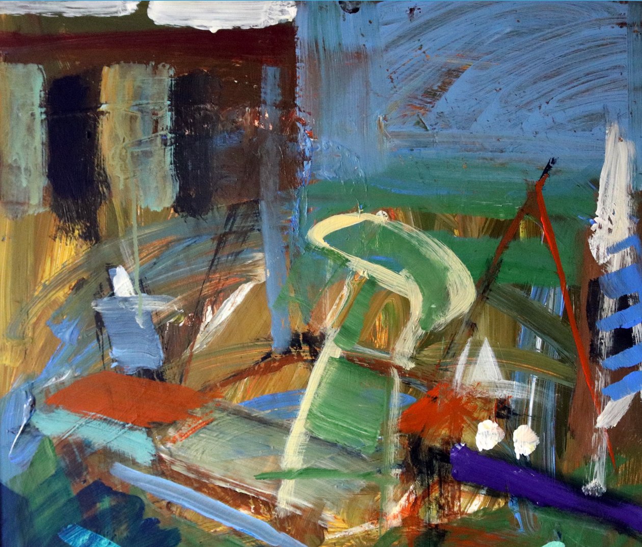 Bojuthnoe Farm (akryl om bord) af Paul Powis