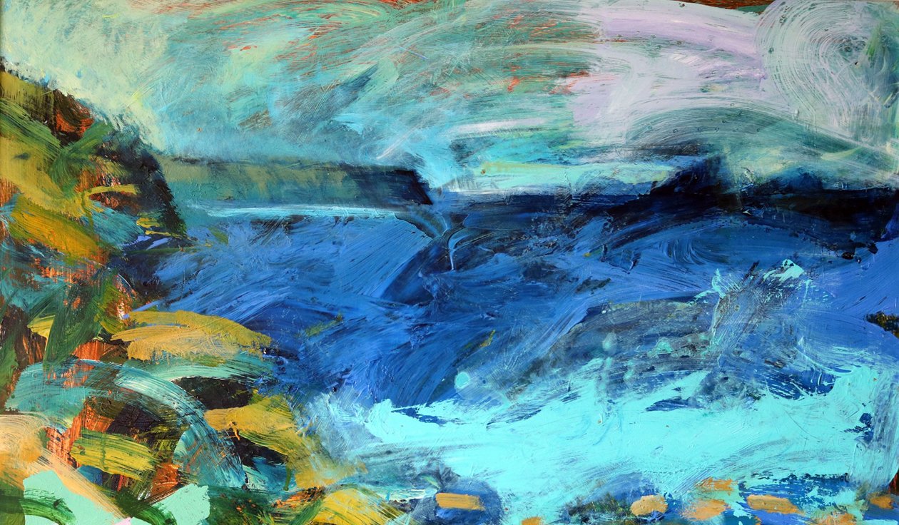 Cape Cornwall (akryl om bord) af Paul Powis