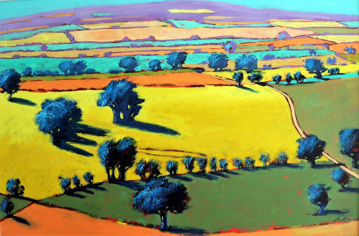 Cotswold Way (akryl om bord) af Paul Powis