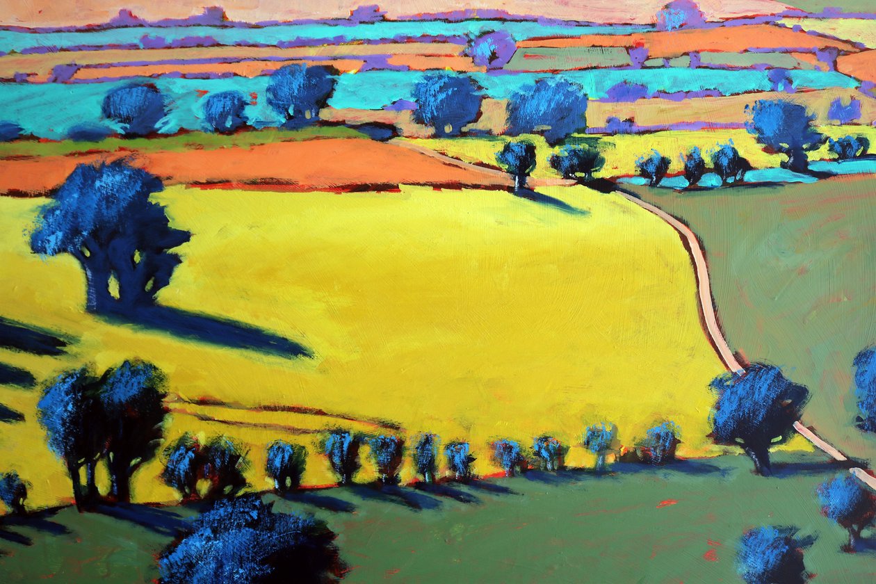 Cotswold Way tæt på (akryl ombord) af Paul Powis