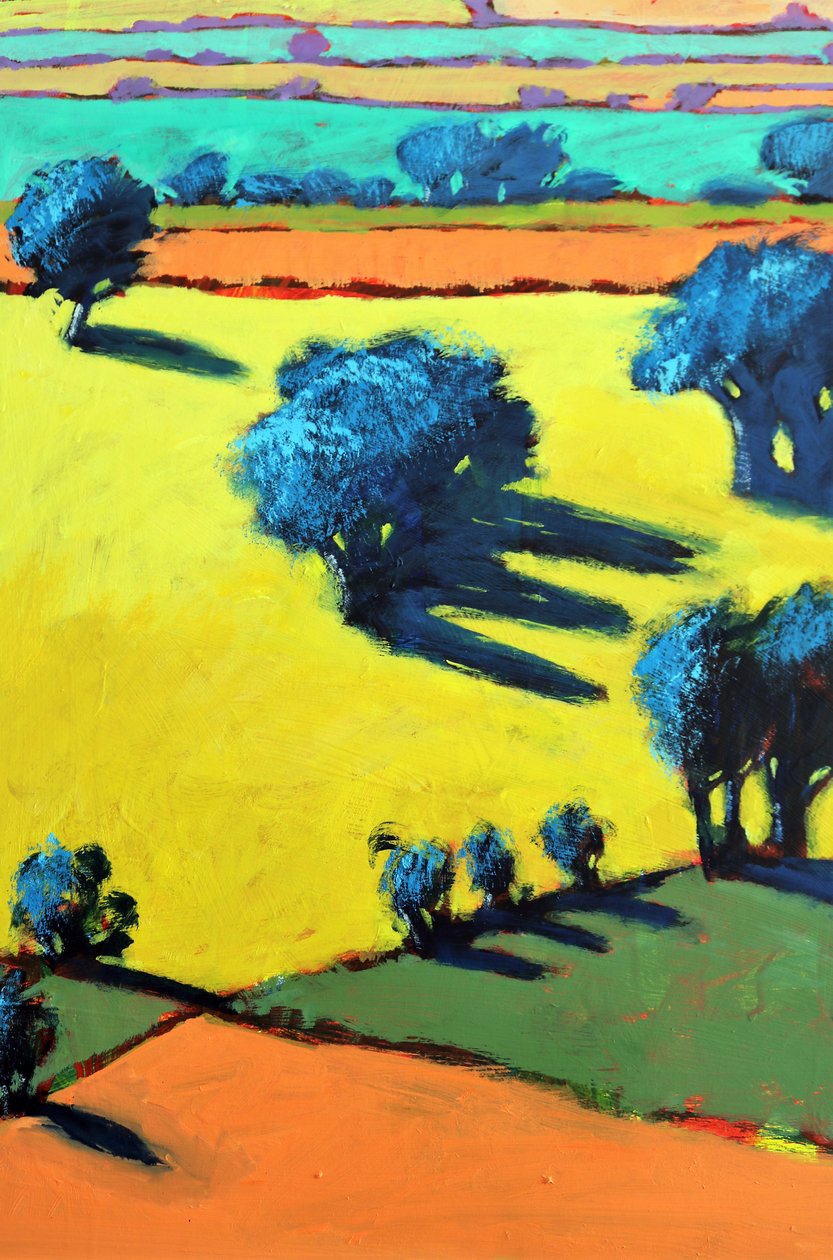Cotswold Way close up 4 (akryl ombord) af Paul Powis