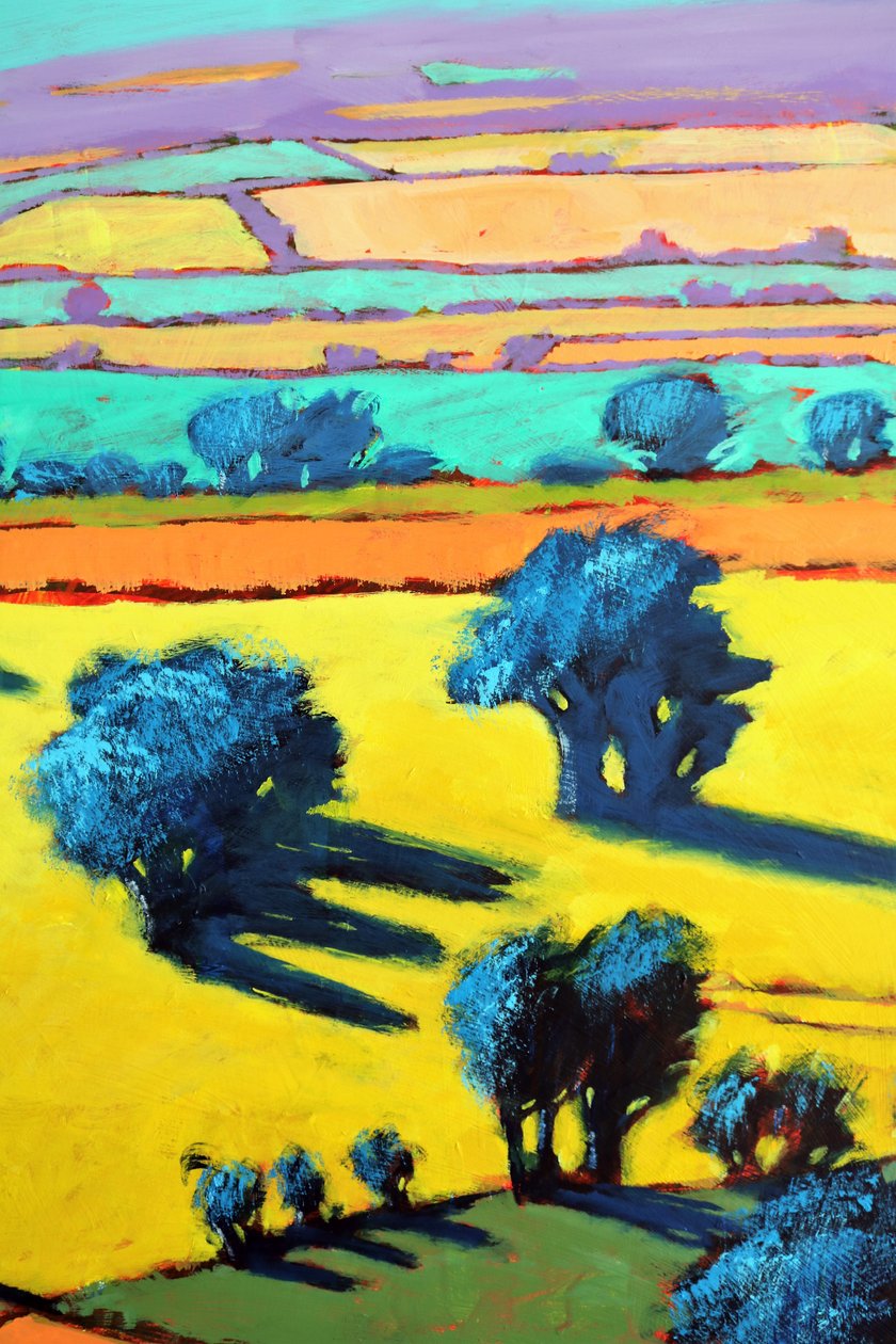 Cotswold Way close up 8 (akryl ombord) af Paul Powis