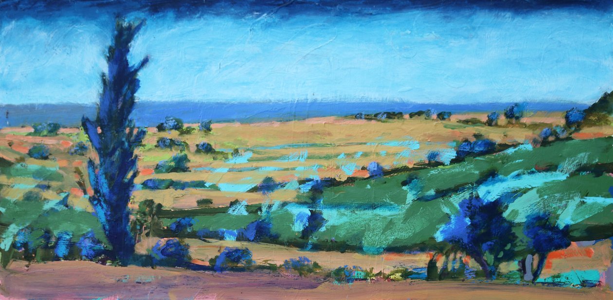 Devon Coast, 2021 (akryl på plade) af Paul Powis
