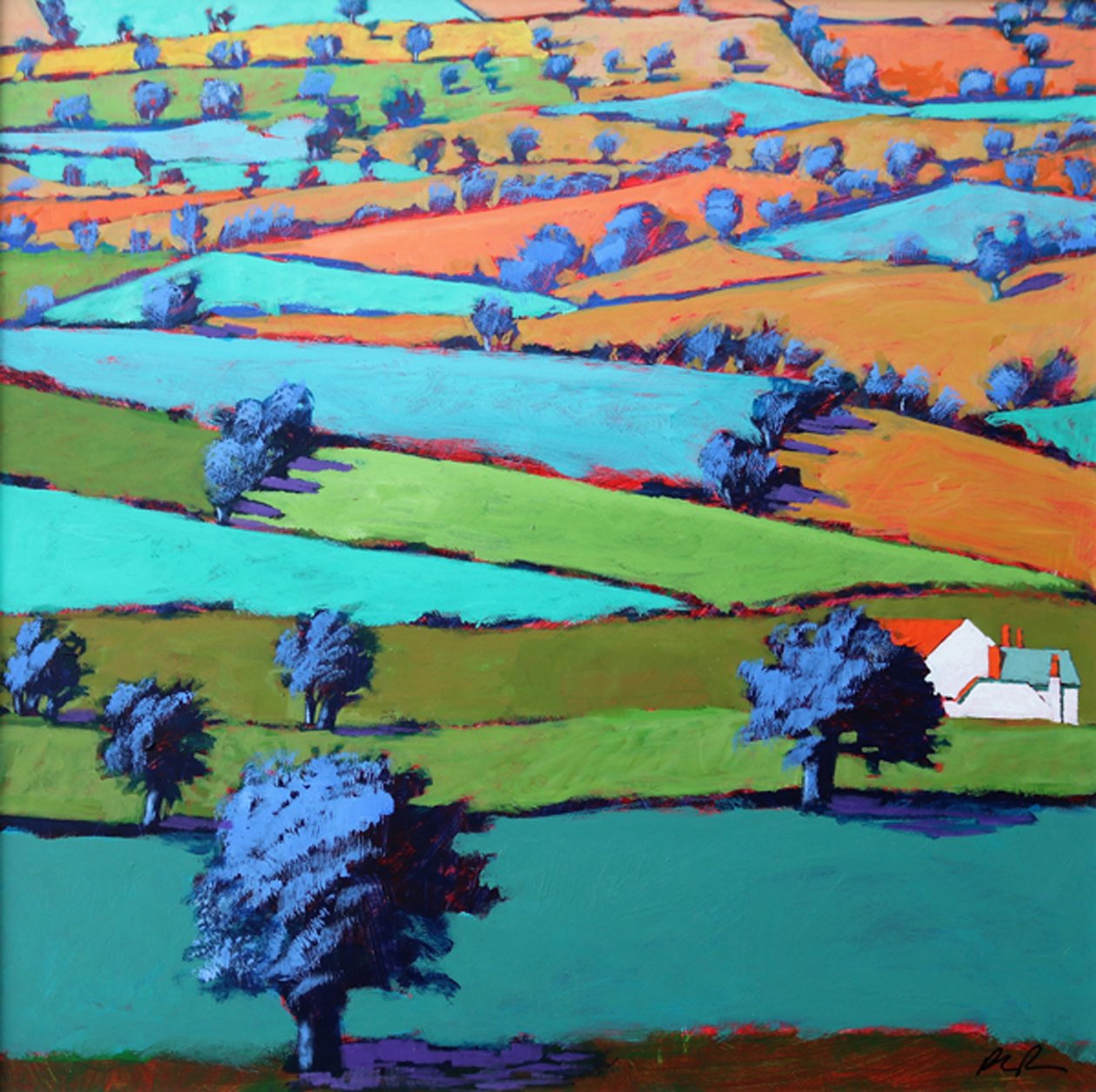I nærheden af Sidmouth (akryl om bord) af Paul Powis