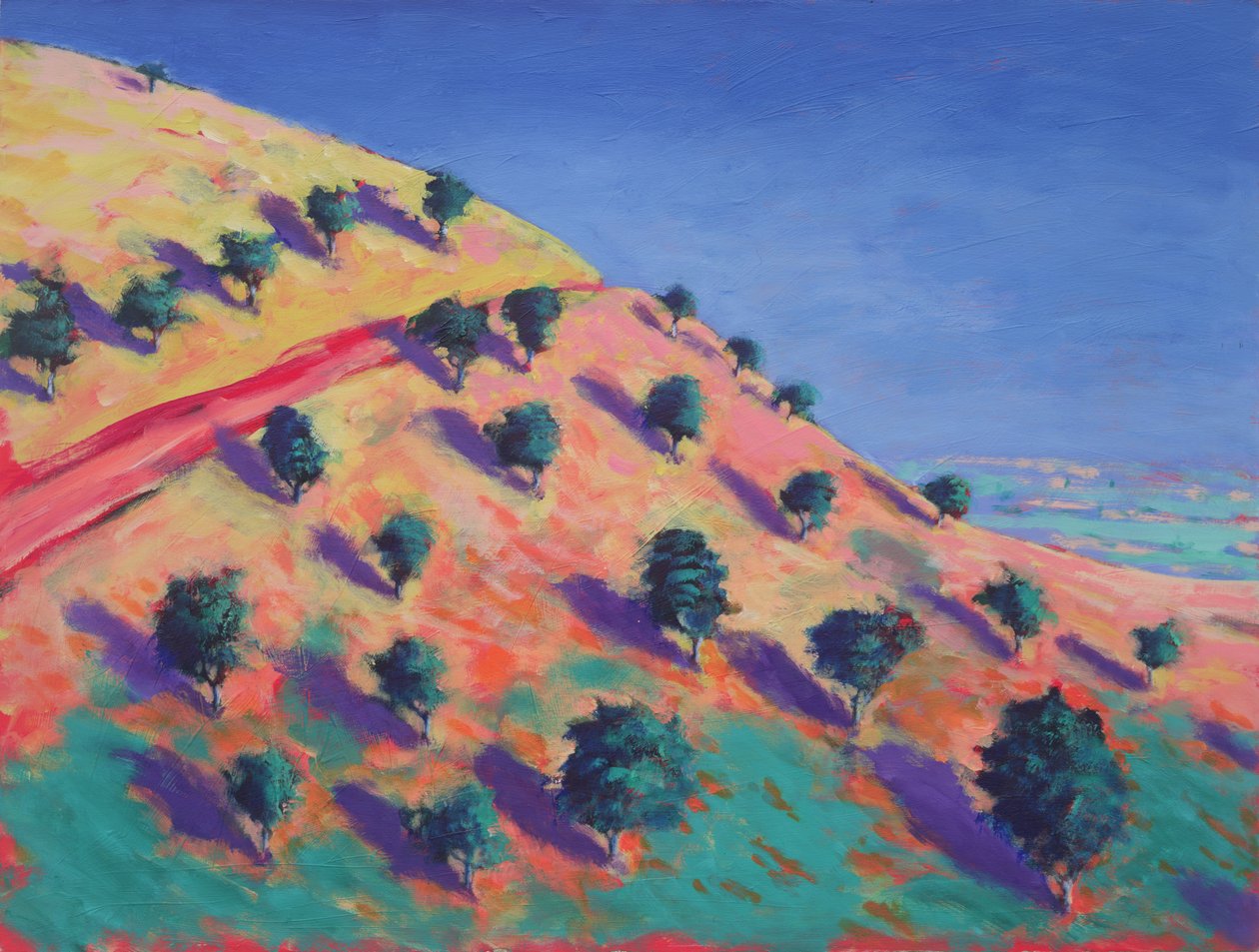 North Hill, Malvern (akryl på kort) af Paul Powis