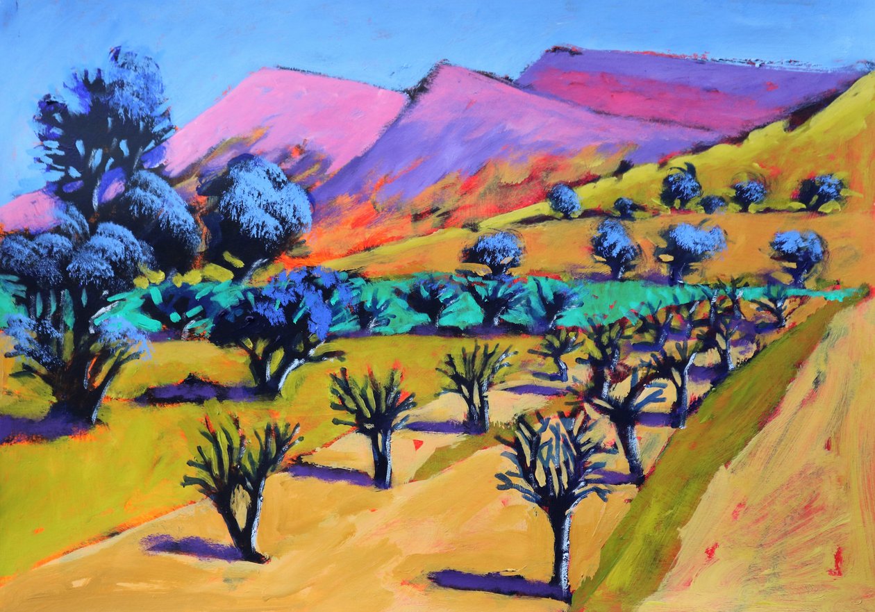 Provence, 2021 (akryl på papir) af Paul Powis