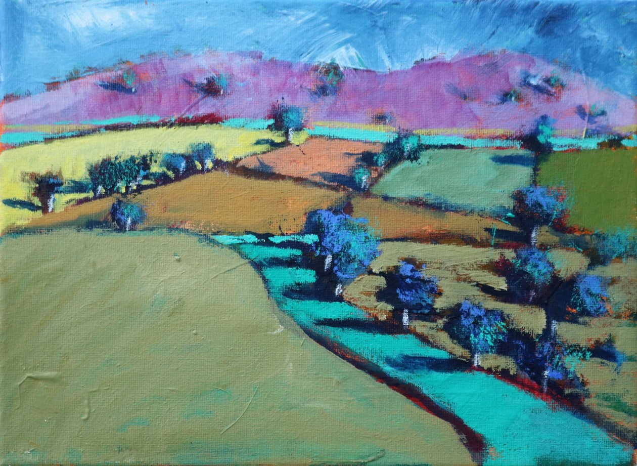 Swineyard Hill, 2021 (akryl på lærred) af Paul Powis