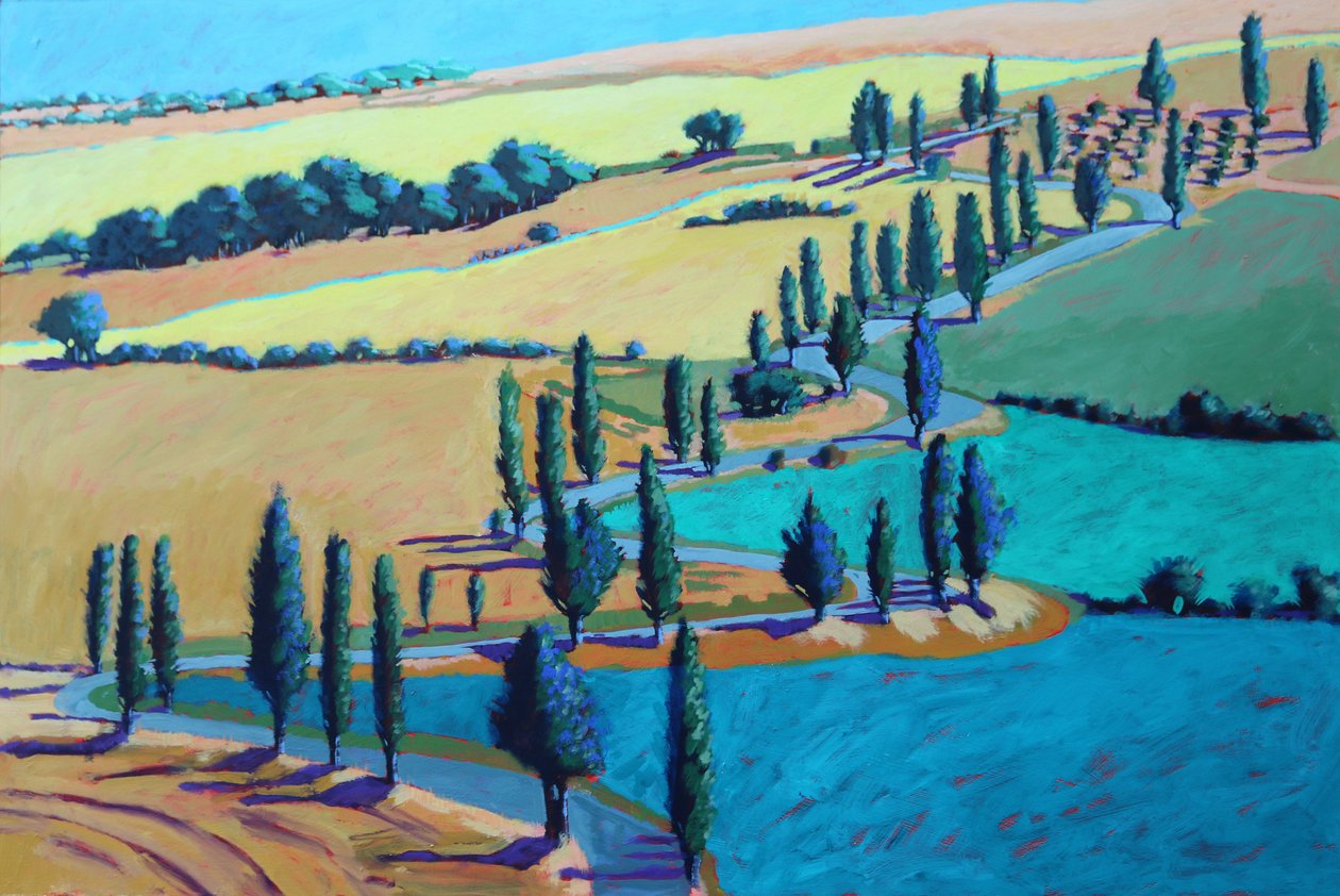 Tuscan Summer, 2021 (akryl på plade) af Paul Powis