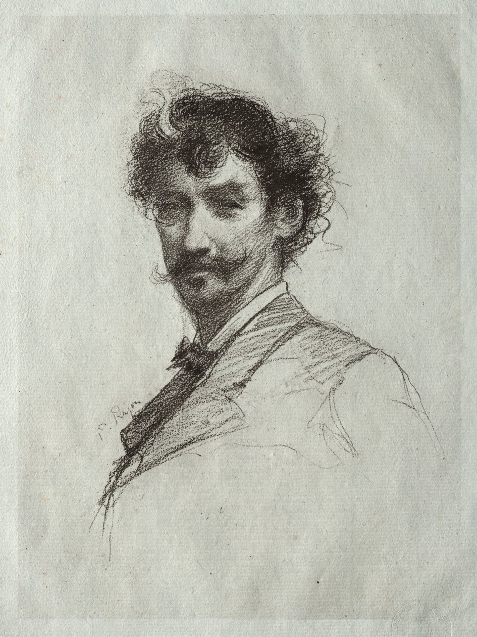 James McNeill Whistler med White Lock og Monocle. af Paul Rajon