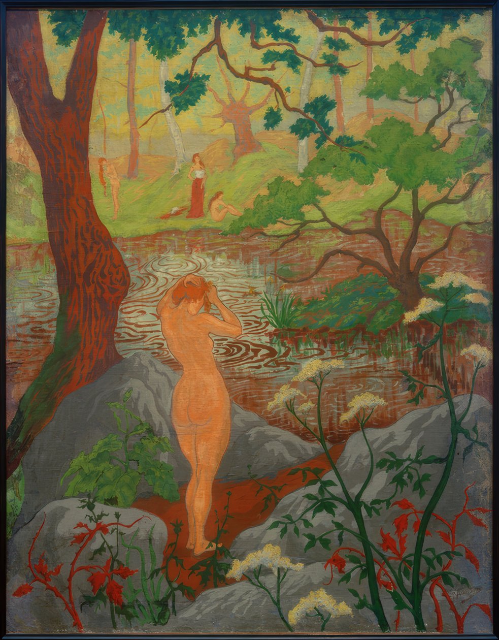 Nøgen mens du frisører ved dammen af Paul Elie Ranson