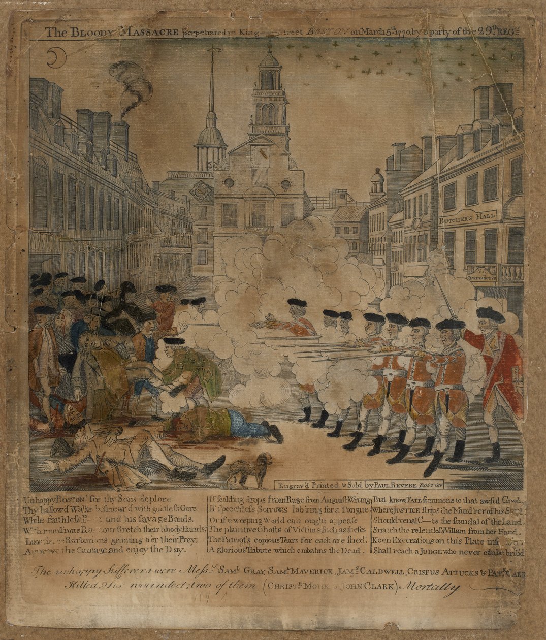 Den blodige massakre af Paul Revere