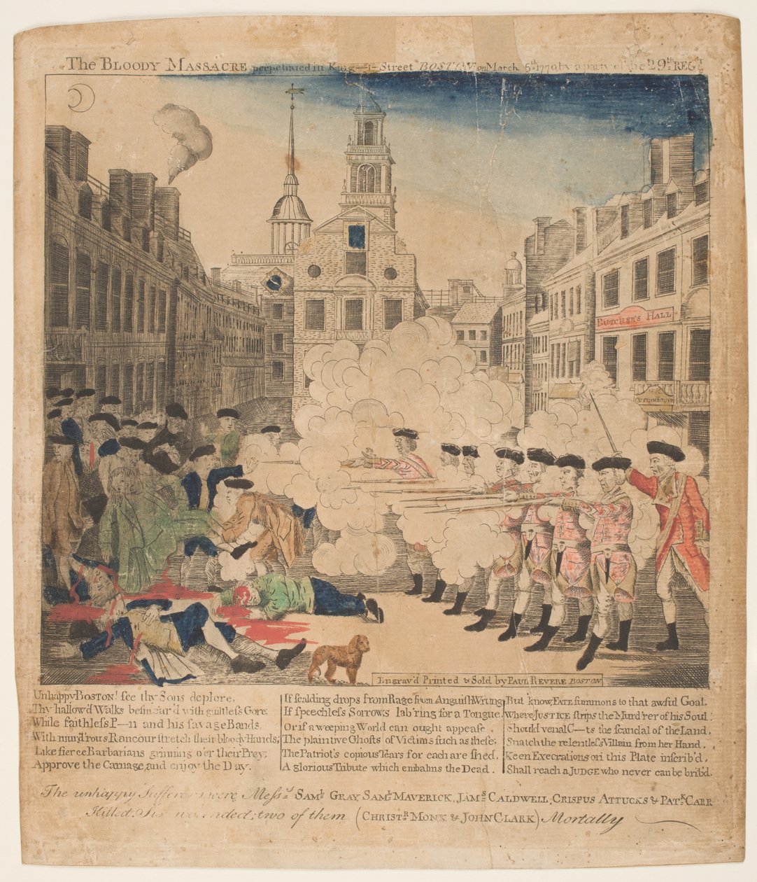 Boston-massakren, 5. marts 1770 af Paul Revere