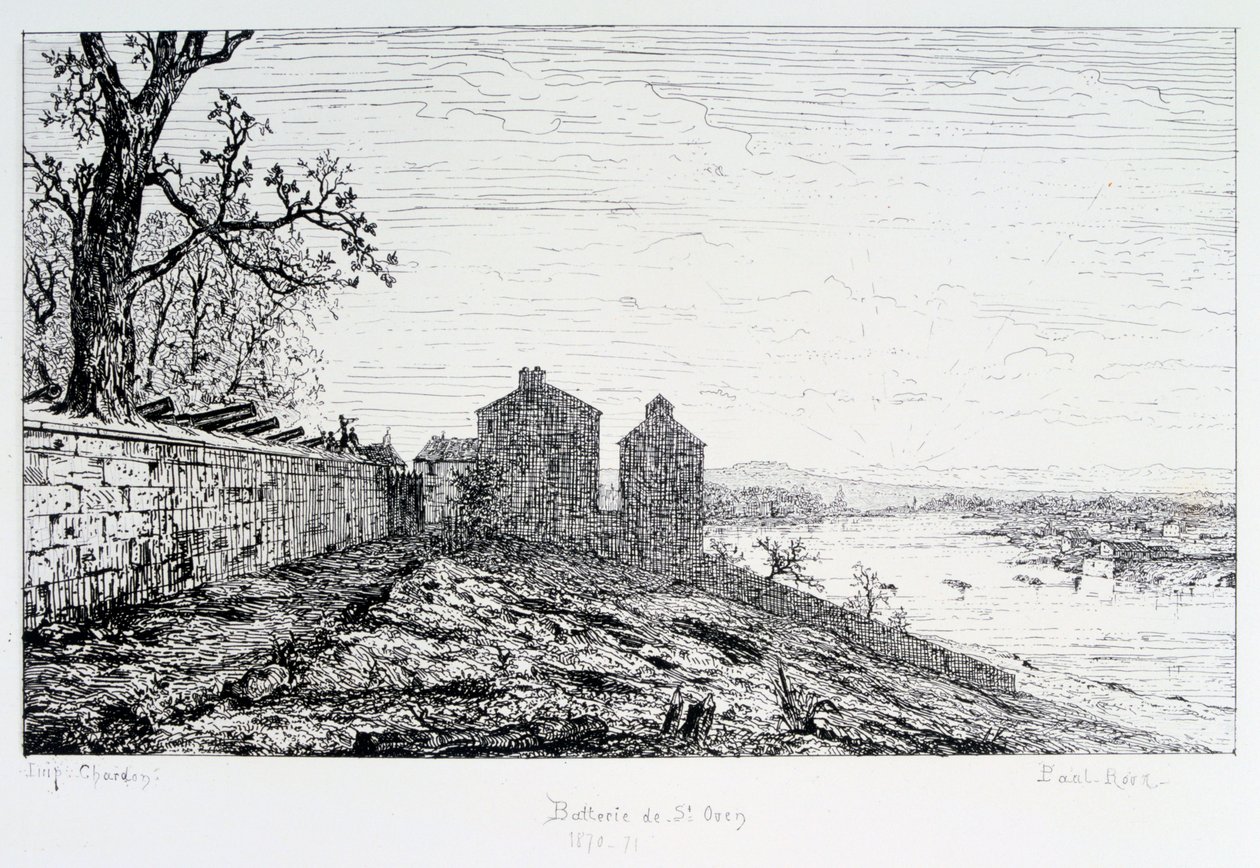 Batteri af St Ouen, belejring af Paris, 1870-1871 af Paul Roux