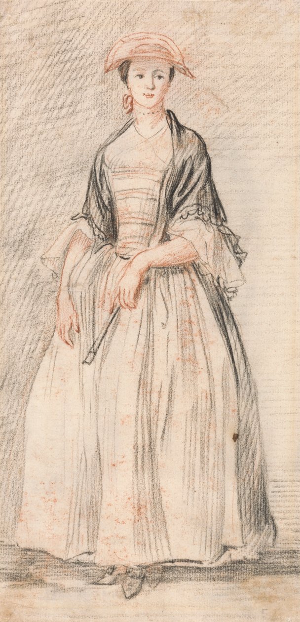 En dame med en fan af Paul Sandby