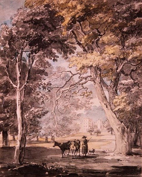 En mælkepige i Windsor Great Park ca. 1765-70 af Paul Sandby