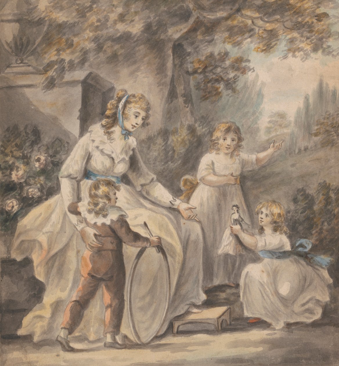 En sygeplejerske med tre børn af Paul Sandby