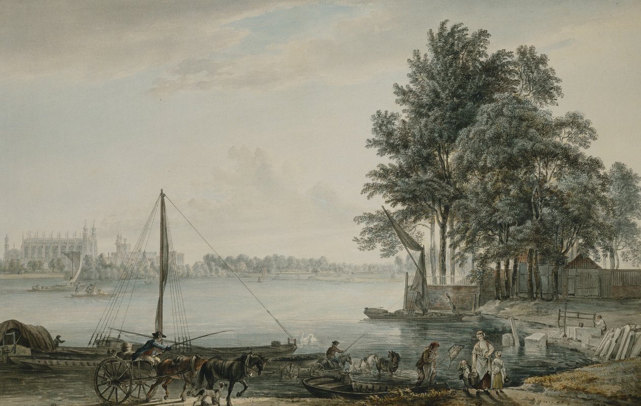 En udsigt over Eton College fra Themsen, 1779 af Paul Sandby