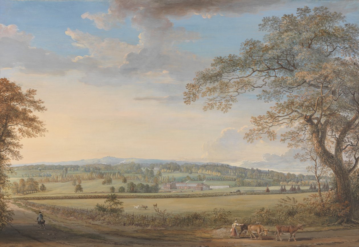 Udsigt over Vinters ved Boxley, Kent, med hr. Whatmans Turkey-papirmøller af Paul Sandby