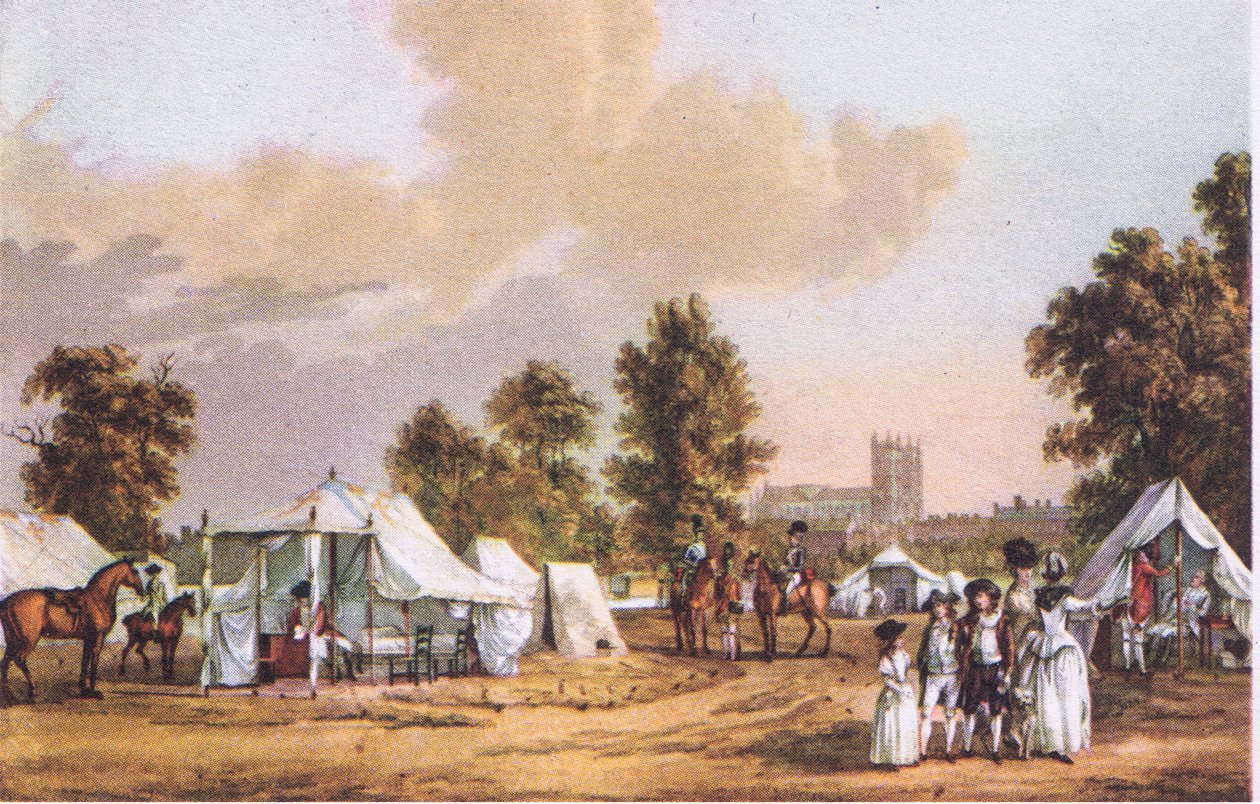 En militærlejr i St Jamess Park under Gordon Riots, fra British Adventure udgivet af Collins, 1947 af Paul Sandby