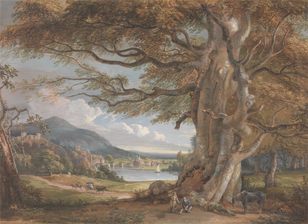 Bridgnorth (kropsfarve, akvarel, kridt og grafit på papir) af Paul Sandby