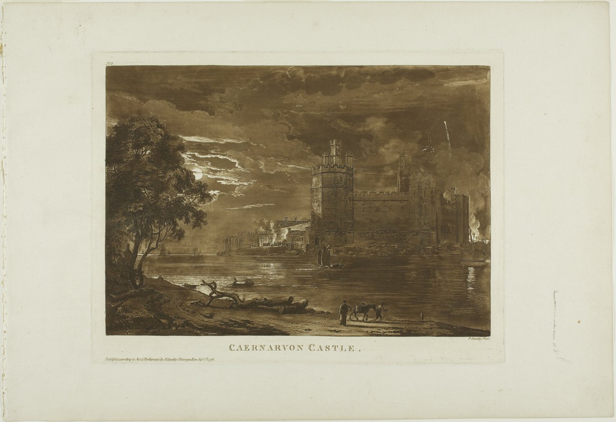 Caernarvon Slot af Paul Sandby