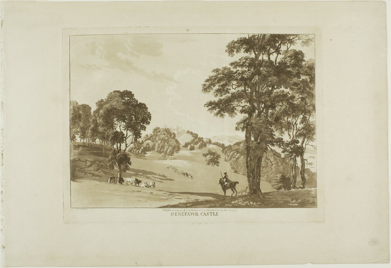 Denefawr Castle, planche 11 fra Twelve Views in Wales af Paul Sandby