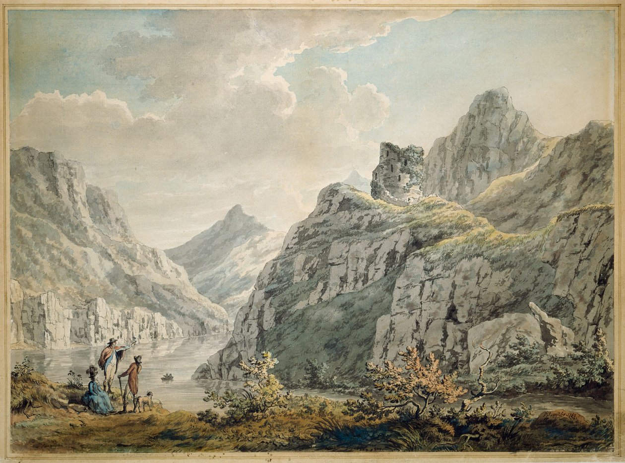Dolbardarn Castle og Llanberris Lake, 1764 af Paul Sandby