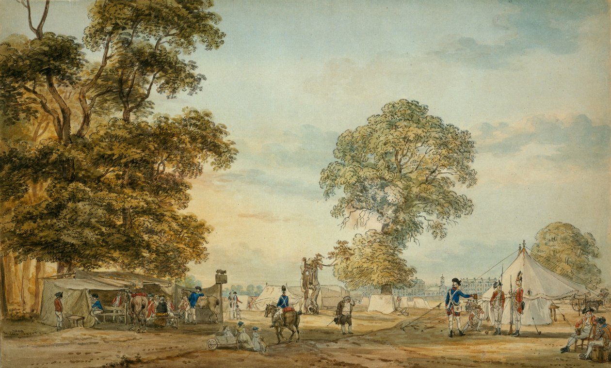 Lejr i Hyde Park under Gordon-optøjerne, 1780 af Paul Sandby