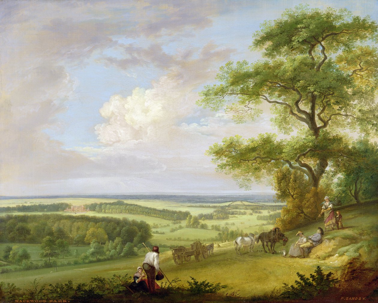 Hackwood Park, Hampshire (olie på lærred) af Paul Sandby