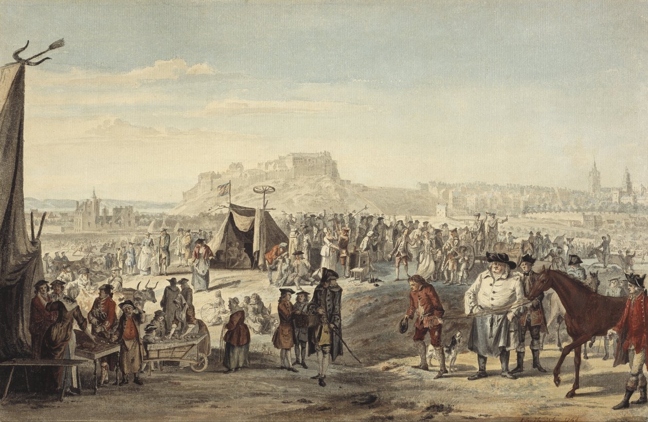 Horse Fair på Bruntsfield Links, Edinburgh af Paul Sandby