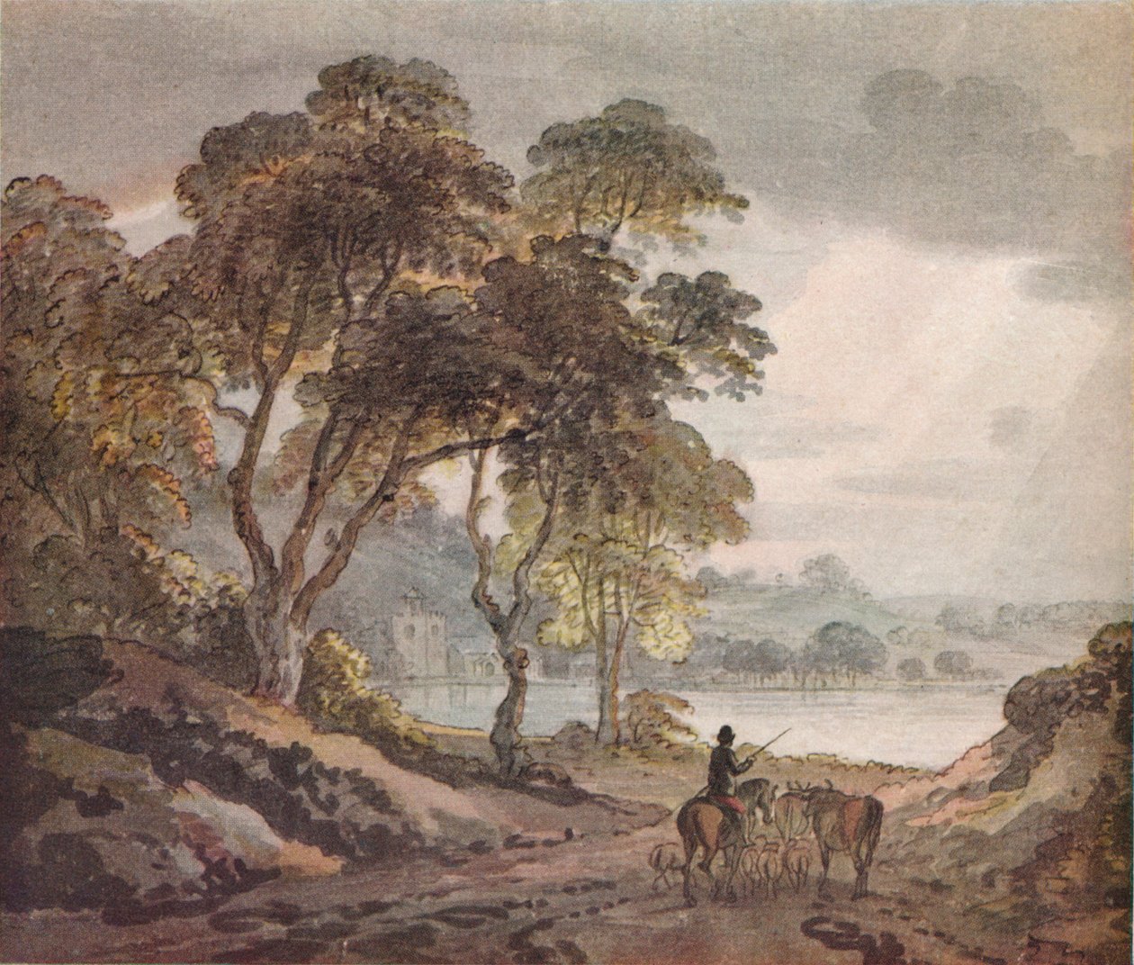 Landskab, c1780 af Paul Sandby