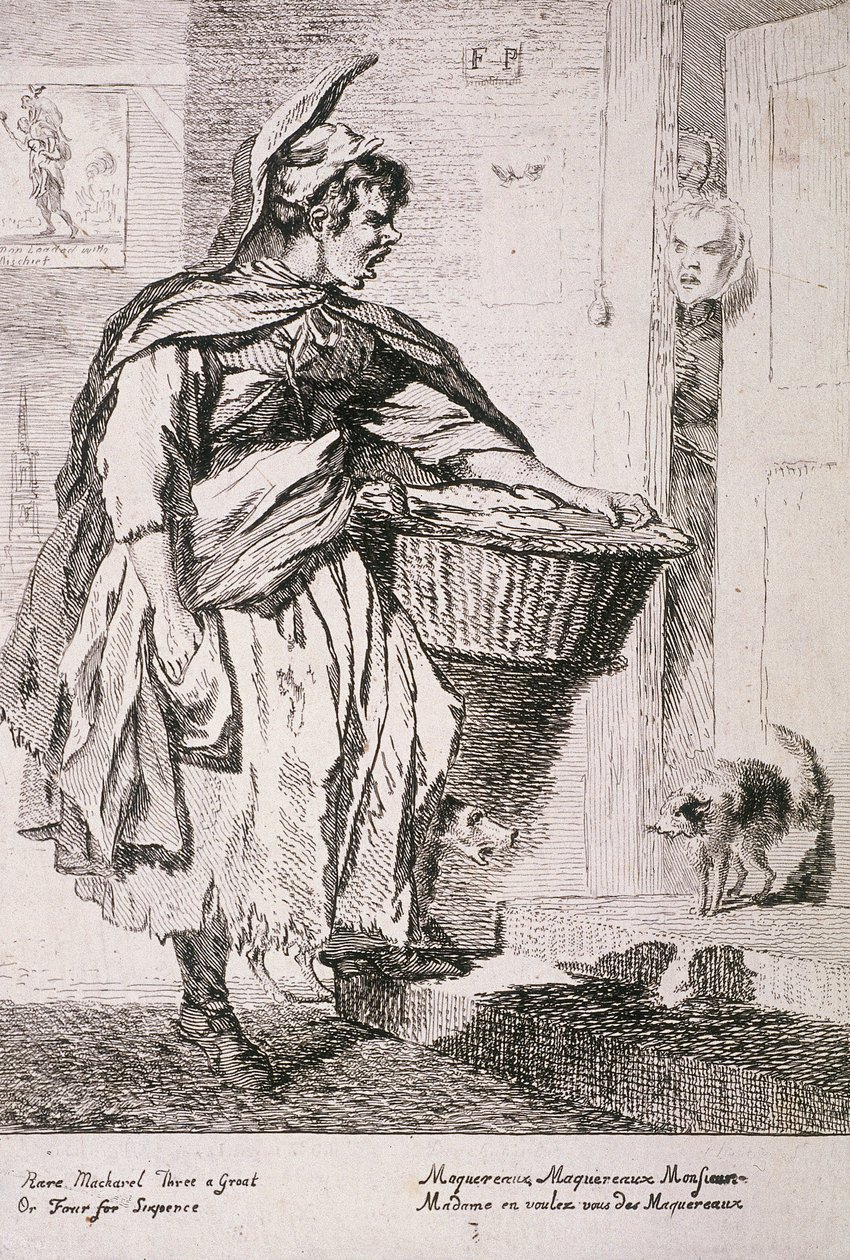 Makrelsælger, Cries of London, 1760 af Paul Sandby