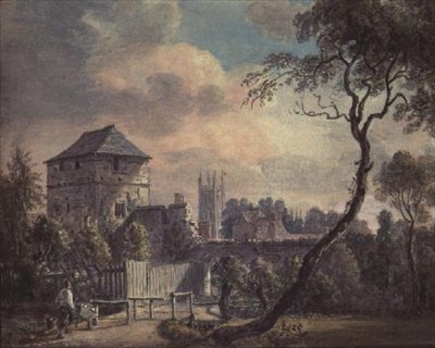 Magdalen Tower, Oxford af Paul Sandby