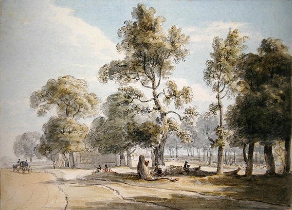 Powder Magazine, Hyde Park (akvarel over blyant på papir) af Paul Sandby