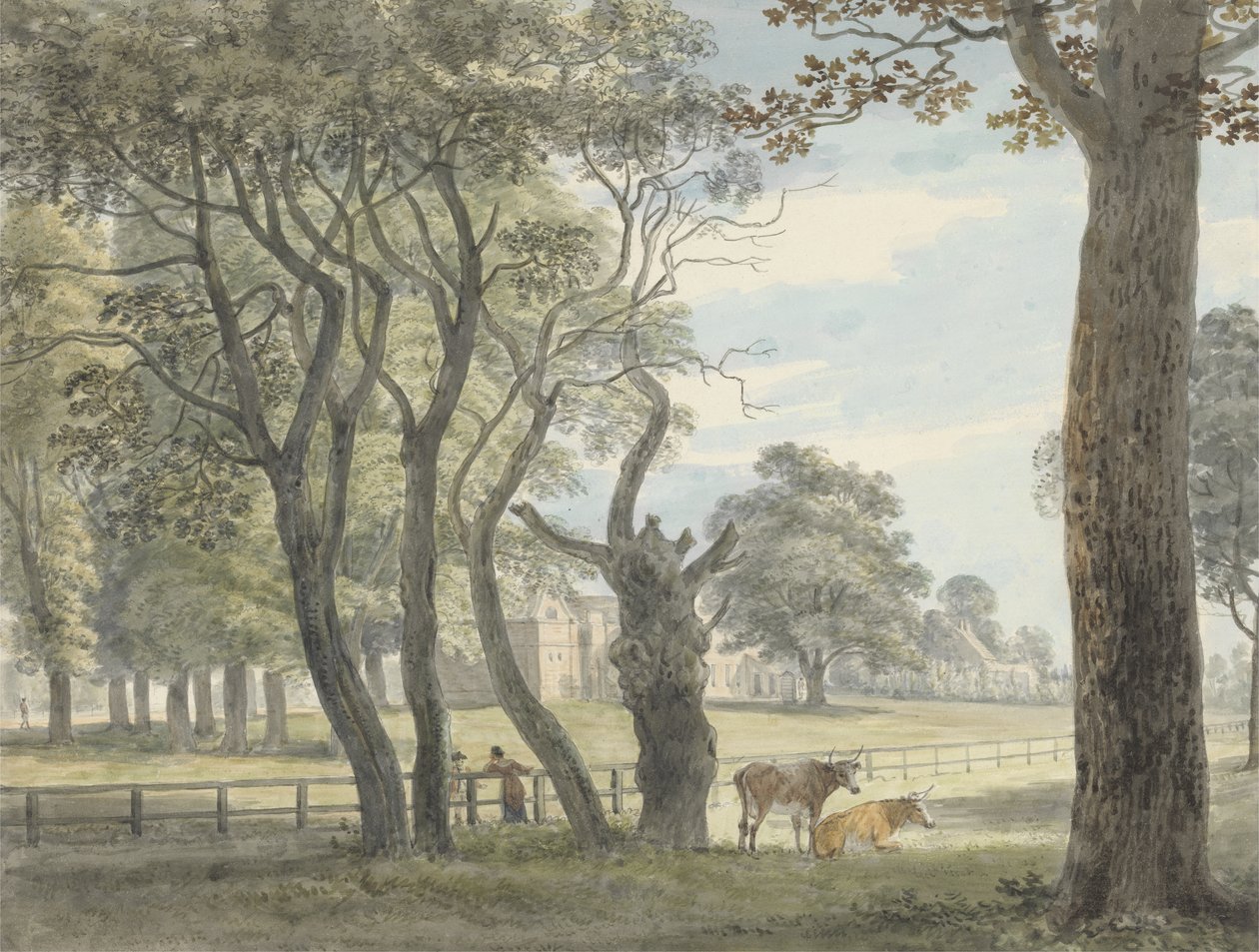 The Gunpowder Magazine, Hyde Park, ca. 1790 (akvarel, pen og blæk og farveblyant over grafit på papir) af Paul Sandby