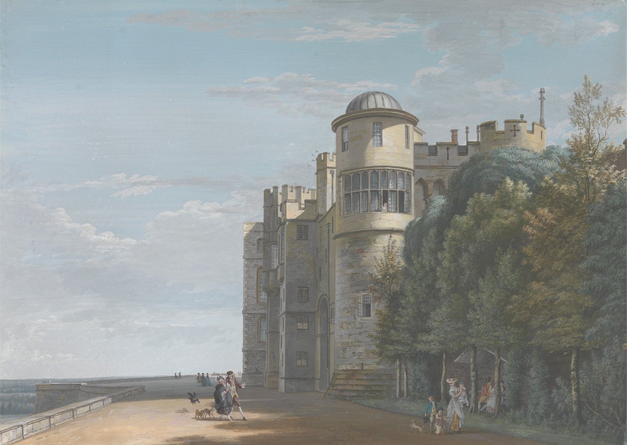 Den nordlige terrasse, ser østover af Paul Sandby