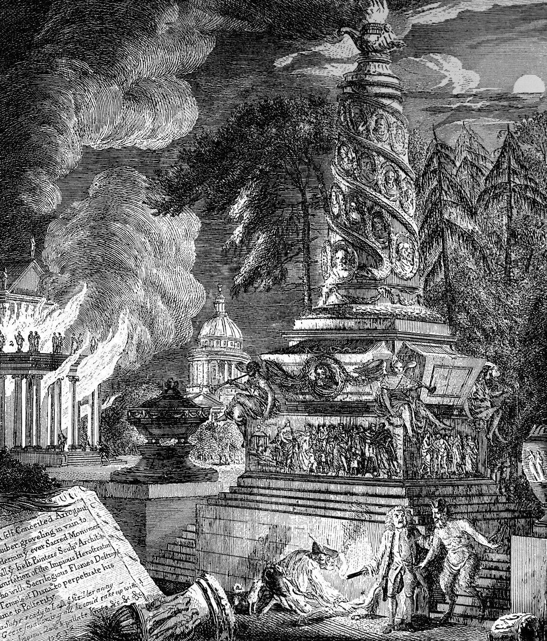 Afbrændingen af templet i Efesos, 1753 af Paul Sandby