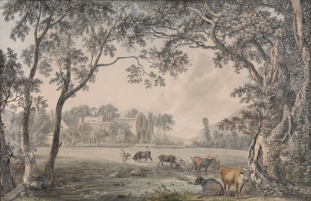 Valley Cross Abbey, Denbighshire, 1770-79. af Paul Sandby